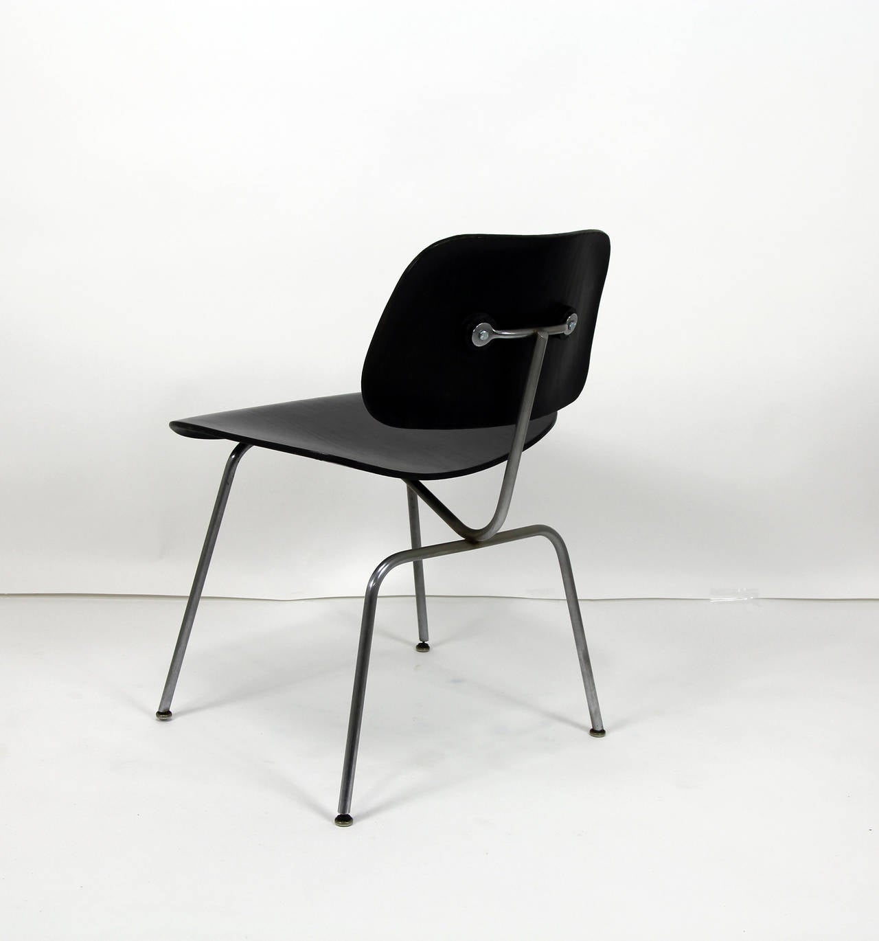 American Set of Four Herman Miller Eames DCM Chairs in Ebony Finish For Sale
