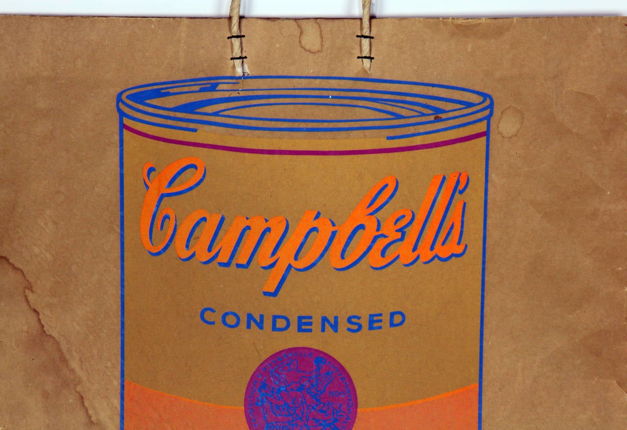 American Andy Warhol Campbell’s Tomato Soup Can Print on Shopping Bag, 1966