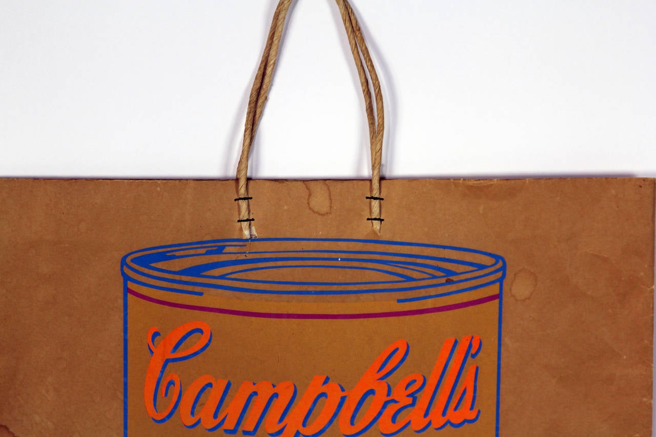 Mid-20th Century Andy Warhol Campbell’s Tomato Soup Can Print on Shopping Bag, 1966