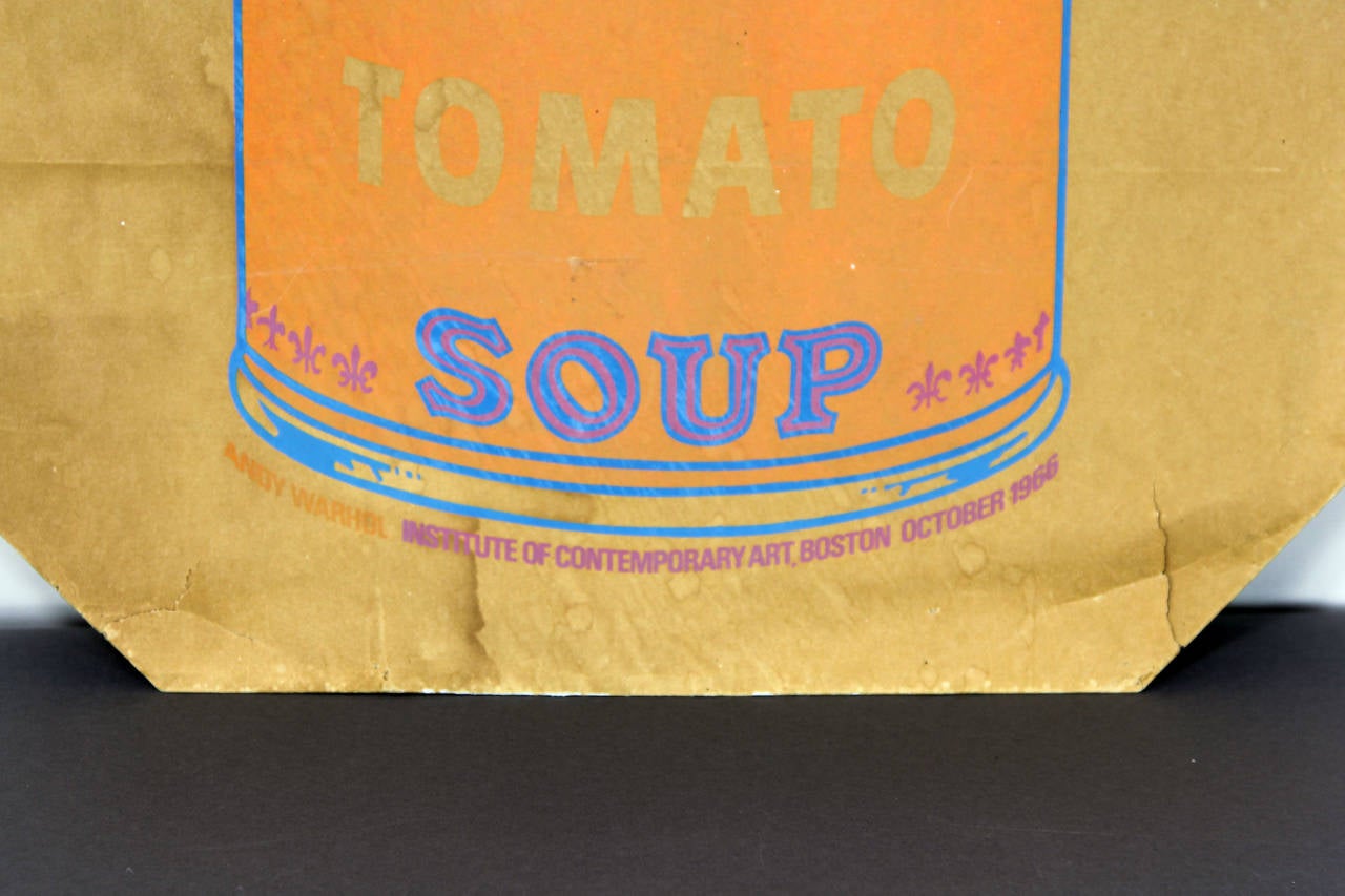 Paper Andy Warhol Campbell’s Tomato Soup Can Print on Shopping Bag, 1966