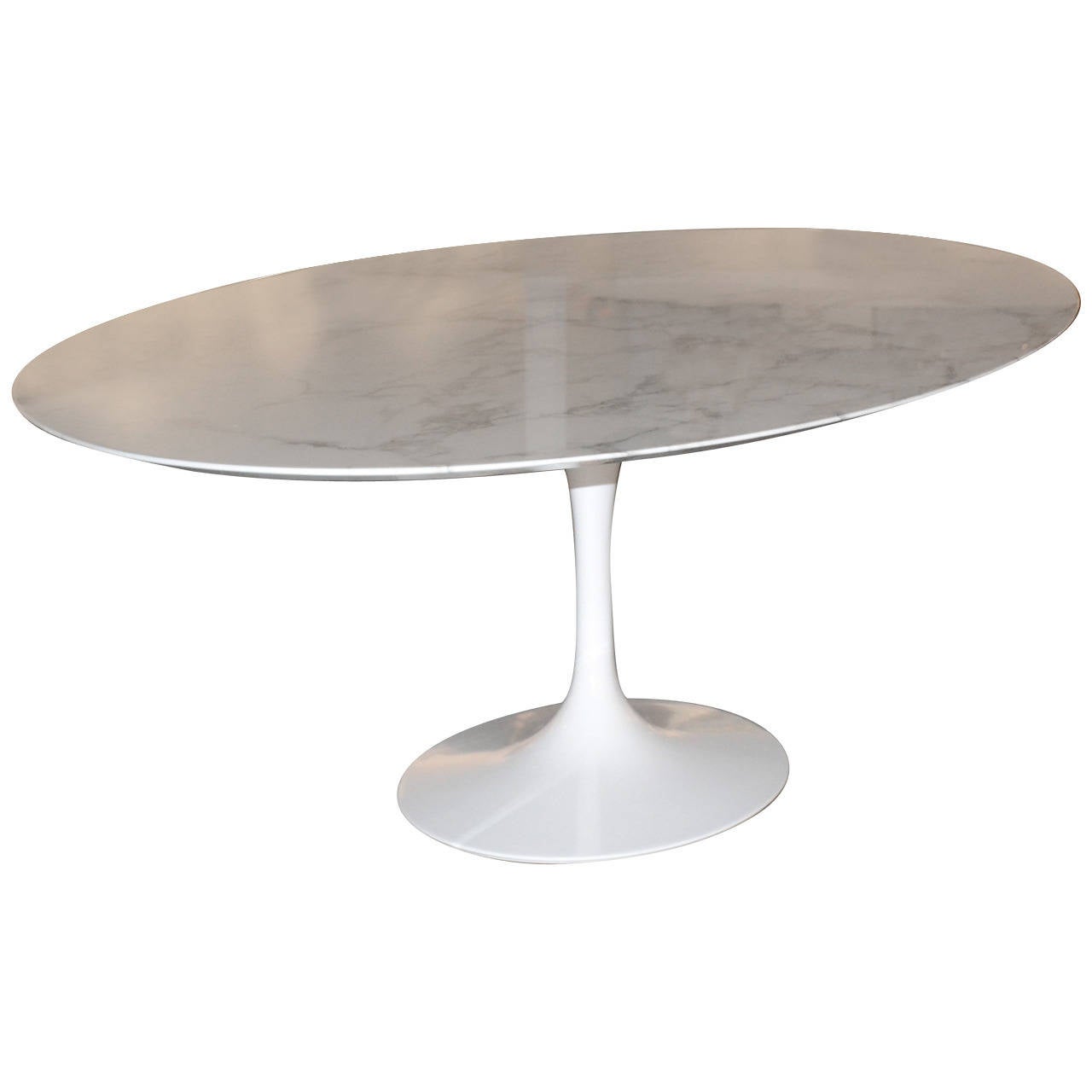 Saarinen Tulip Oval Dining or Conference Table with Marble Top at