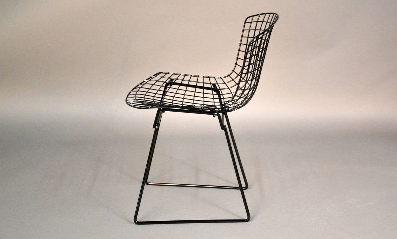 American Set of Four Newly Refinished Bertoia Dining Chairs for Knoll