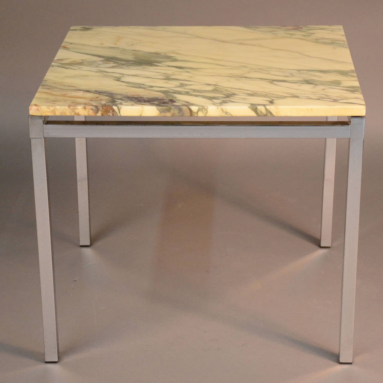 Chrome and Marble End Table For Sale at 1stDibs