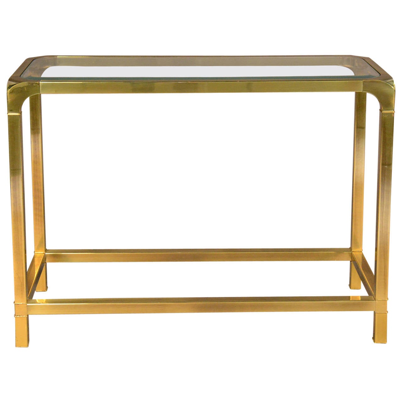 Mastercraft Brass and Glass Console Table at 1stDibs glass and brass