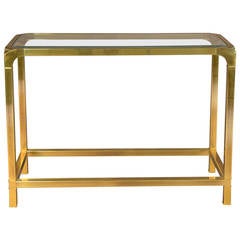 Mastercraft Brass and Glass Console Table