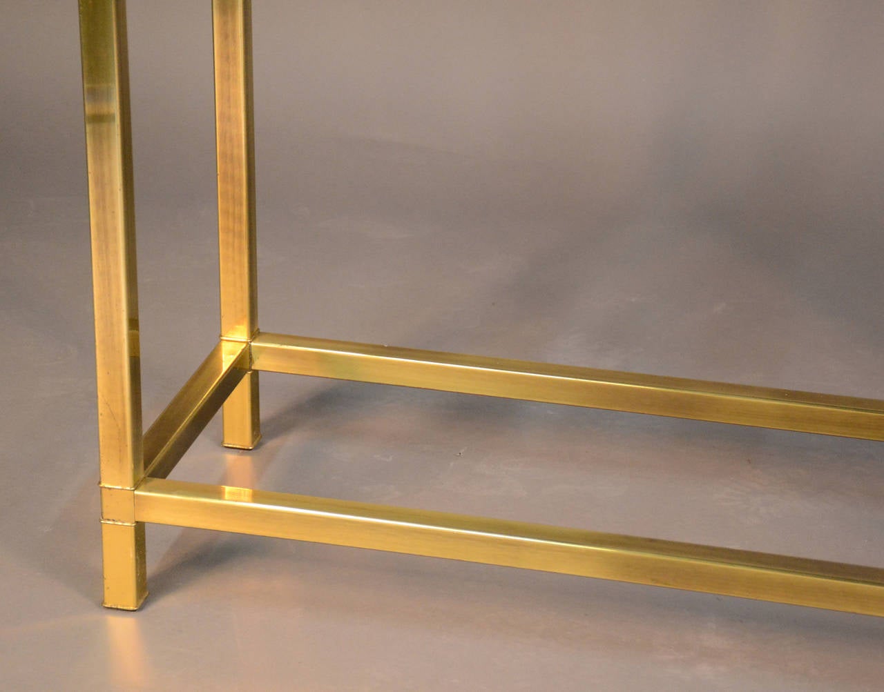 Hollywood Regency Mastercraft Brass and Glass Console Table