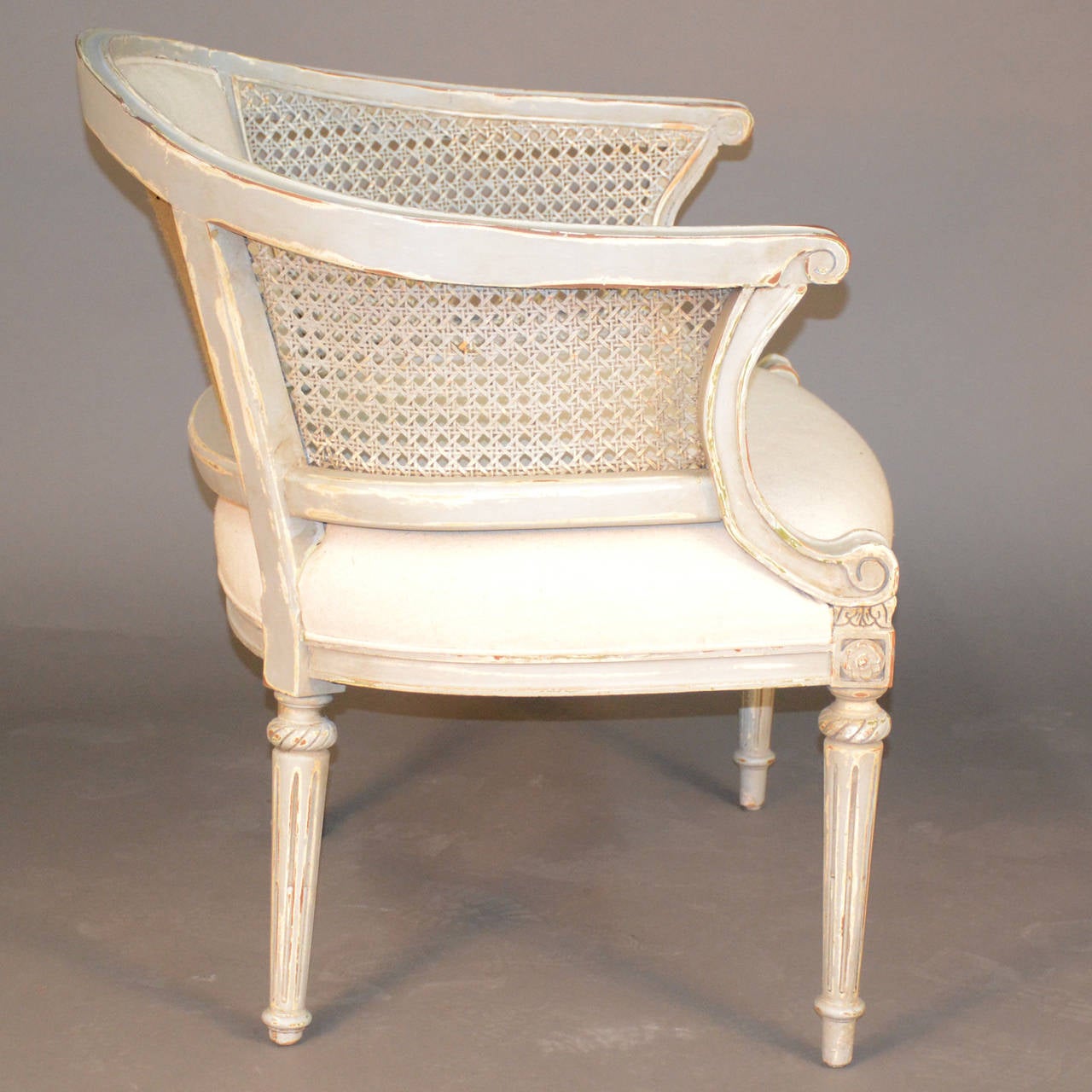 Pair of Louis XVI Style Caned Chairs In Good Condition For Sale In Bridport, CT