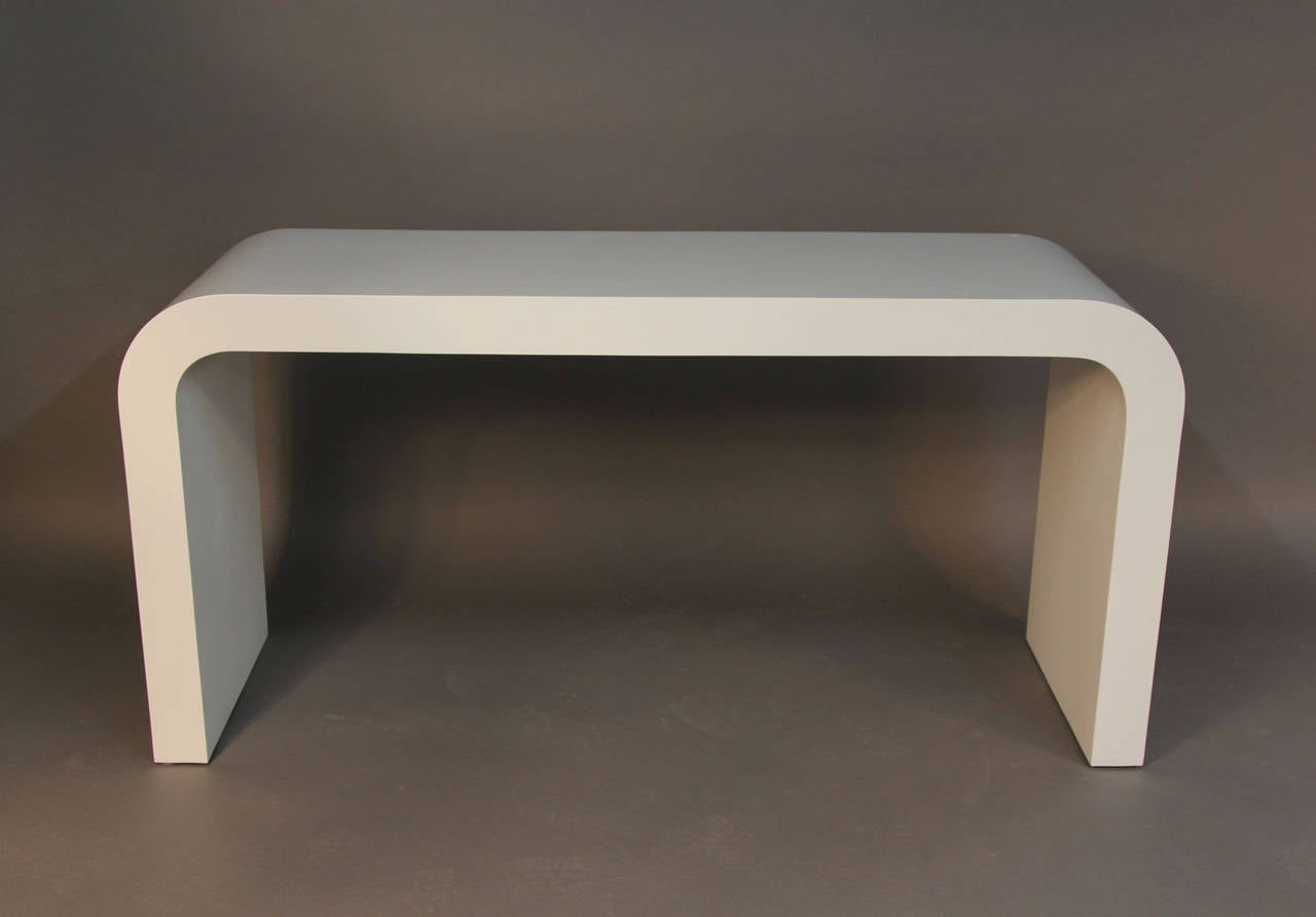 Lacquered Waterfall Console in the Manner of Karl Springer