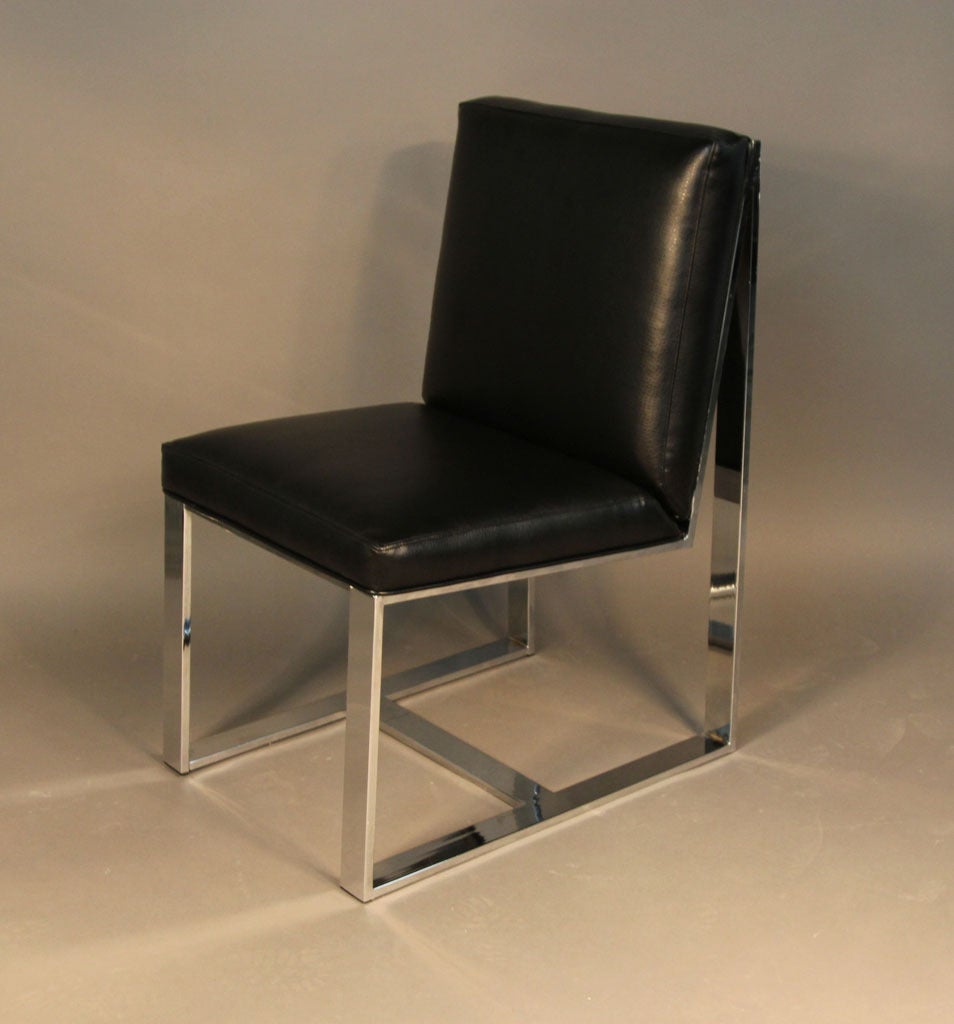 Late 20th Century Set of Six Chrome Dining Chairs by Milo Baughman