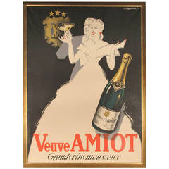 Veuve Amiot Champagne French Poster, Framed