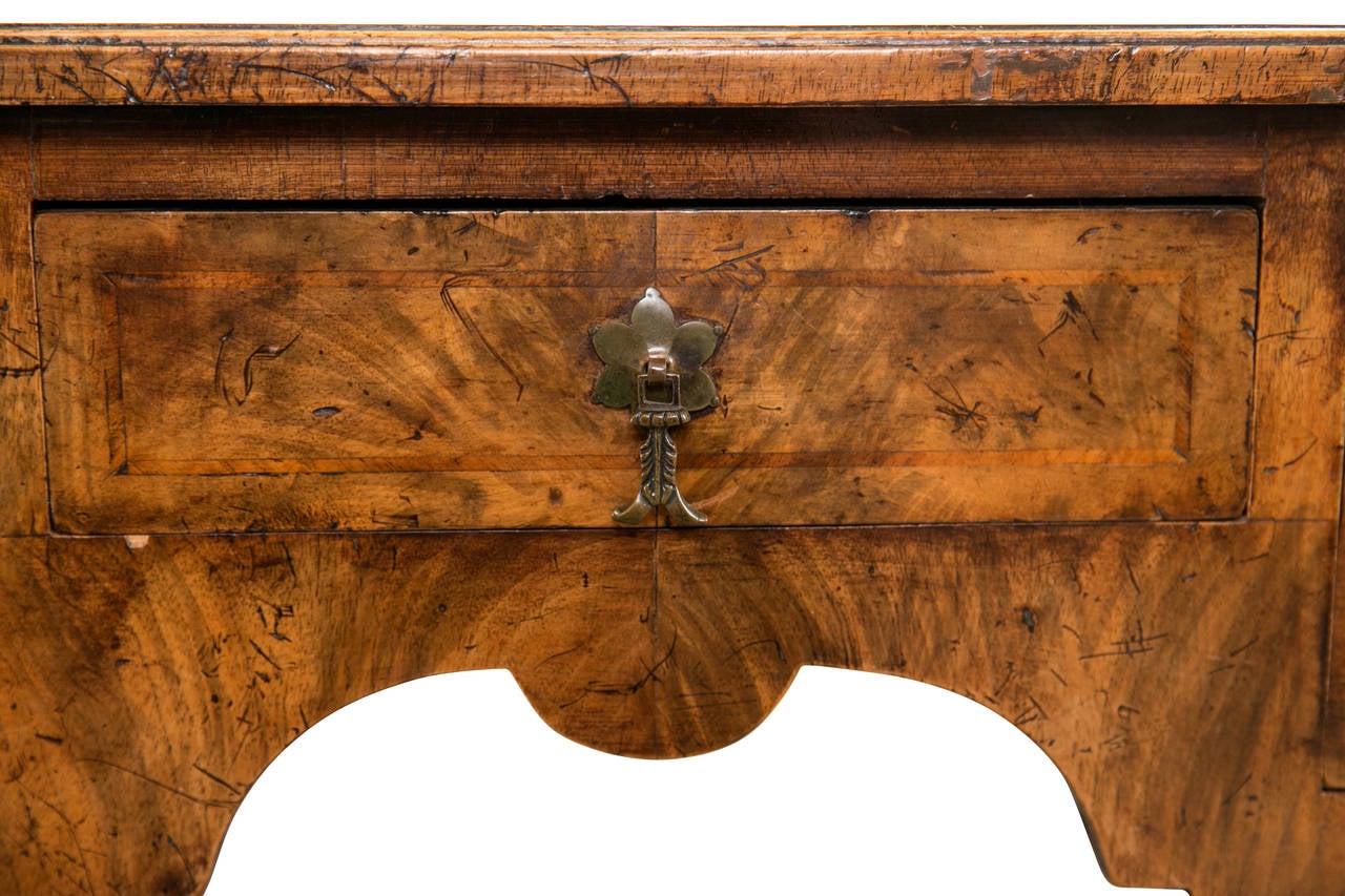 English Walnut Lowboy in the Queen Ann Style For Sale 1