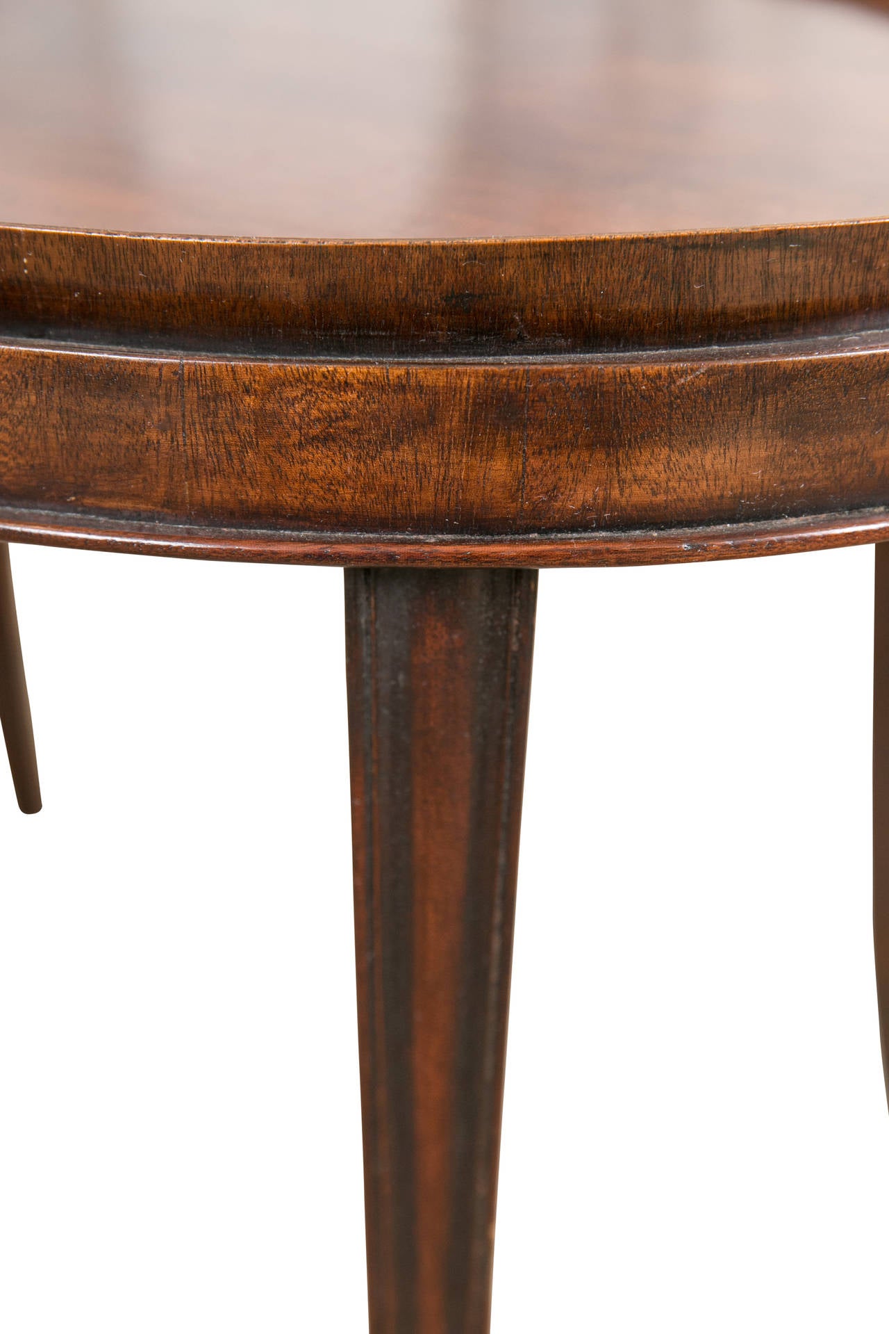 English Edwardian Mahogany Oval Tray Side or Coffee Table