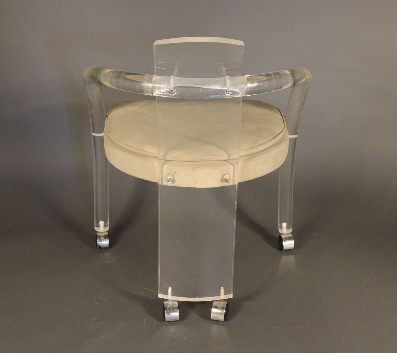 Modern Set of Four Charles Hollis Jones Style Lucite Dining Chairs