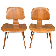 Charles & Ray Eames Pair of DCW Chairs