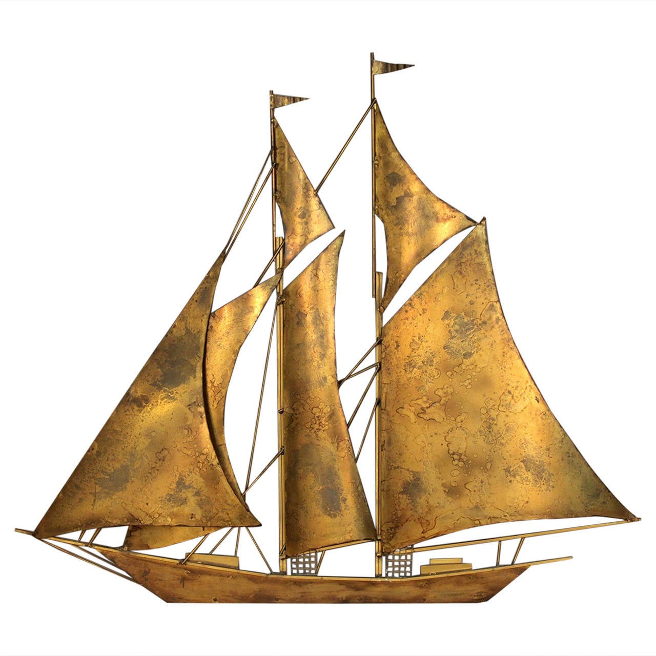 Large Sailboat Wall Sculpture by Wiley at 1stdibs