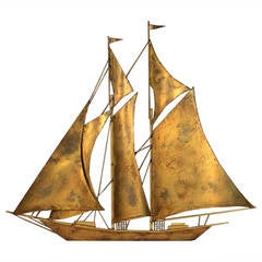 Large Sailboat Wall Sculpture by Wiley
