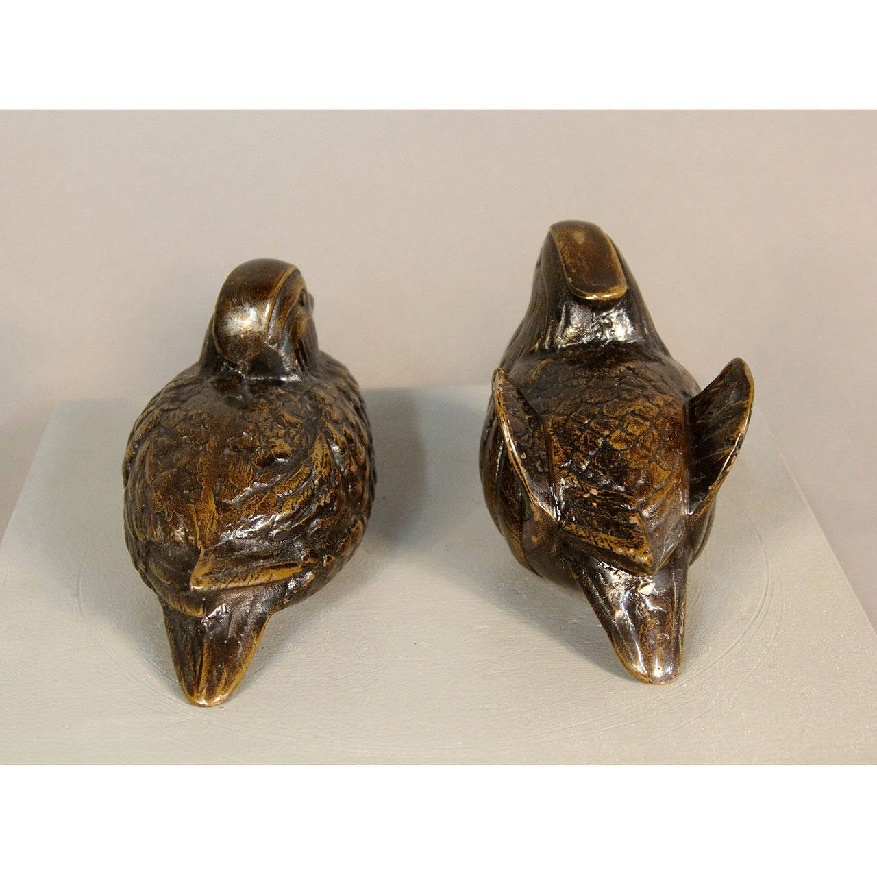 Unknown Pair of Mandarin Duck Bookends or Sculptures