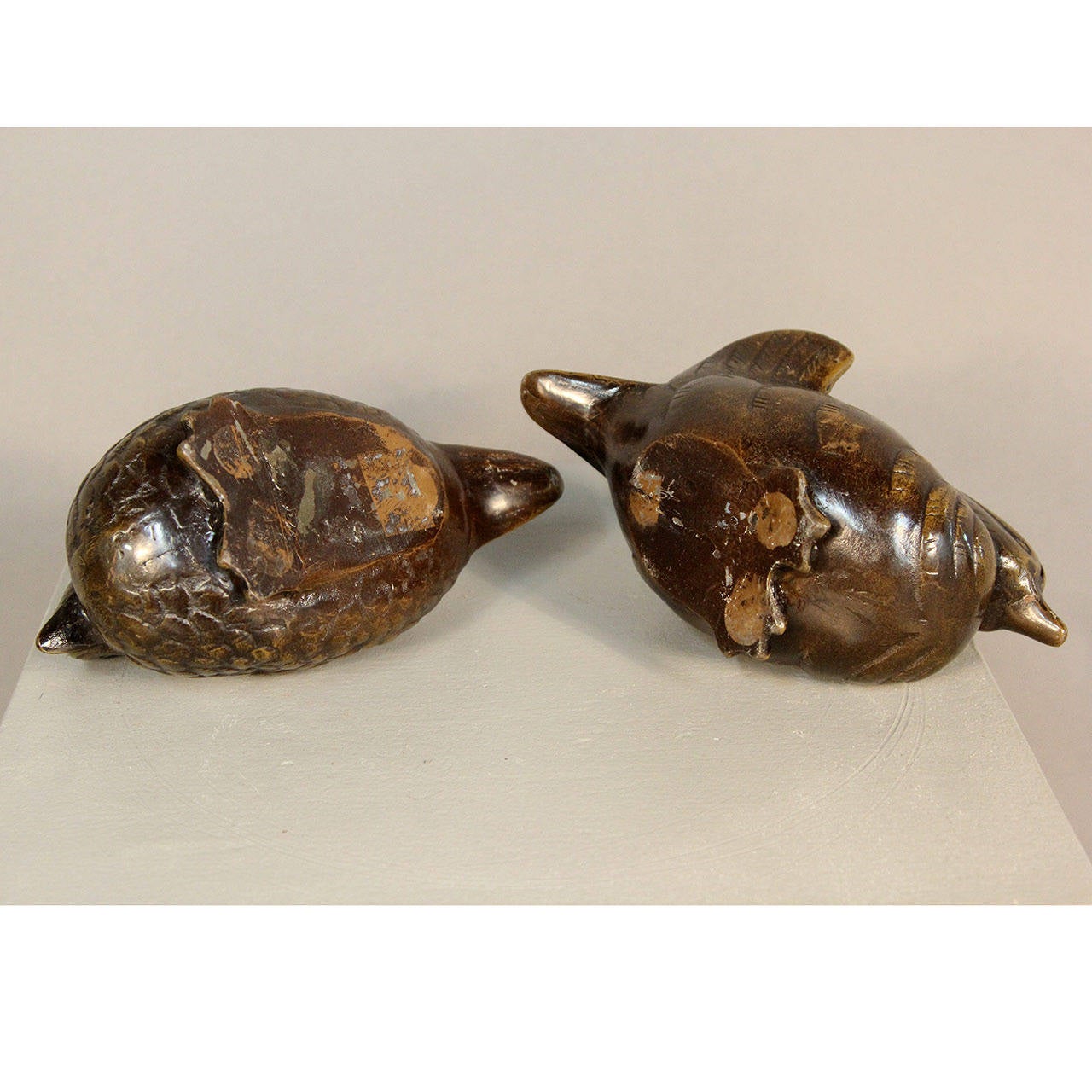 20th Century Pair of Mandarin Duck Bookends or Sculptures