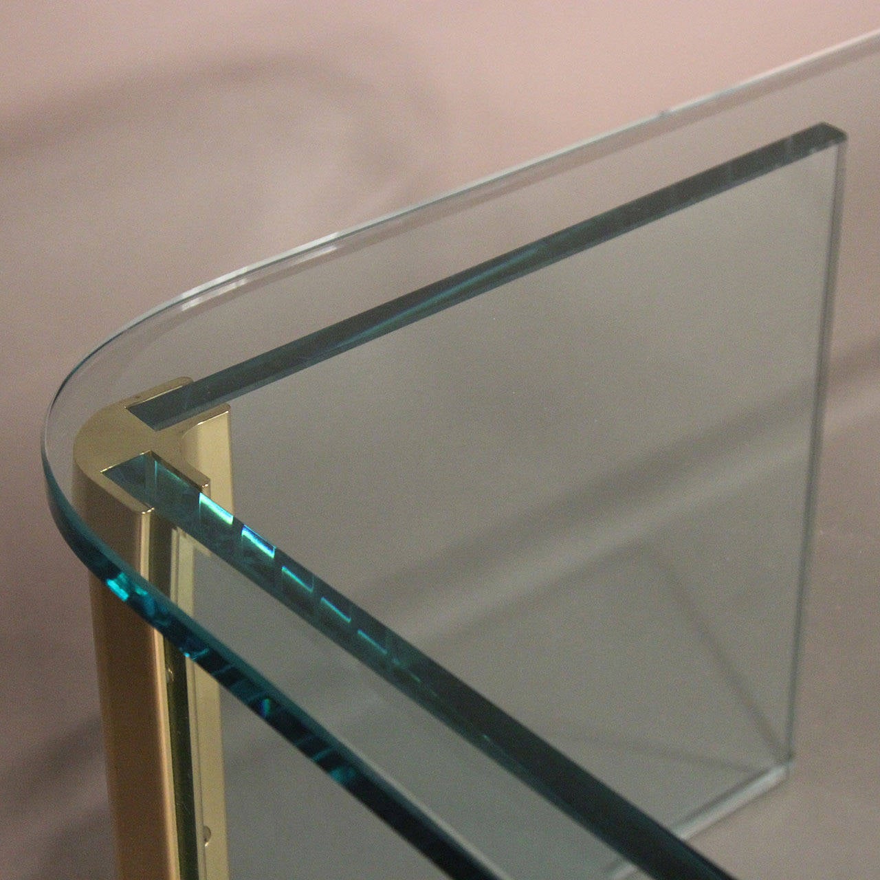 Asymmetrical Brass and Glass Coffee Table Pace Attributed For Sale 1