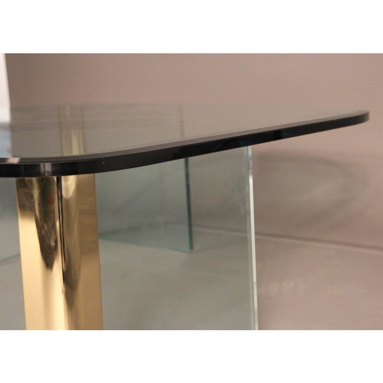 Asymmetrical Brass and Glass Coffee Table Pace Attributed For Sale 2