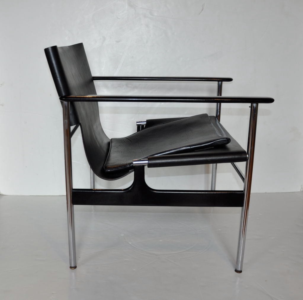 Mid-20th Century Leather Sling Chair - Charles Pollack