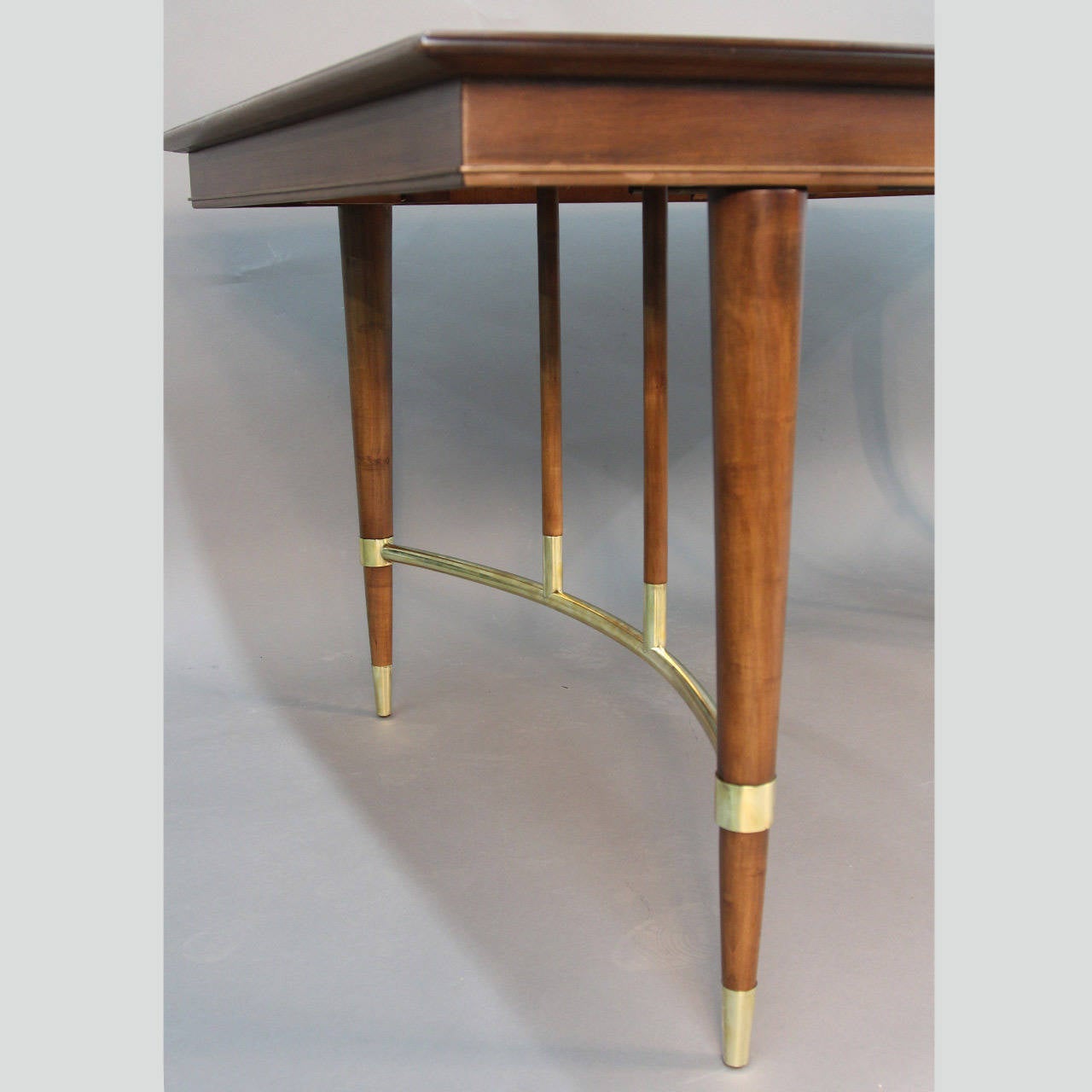 Mid-20th Century Bert England Walnut and Brass Dining Table