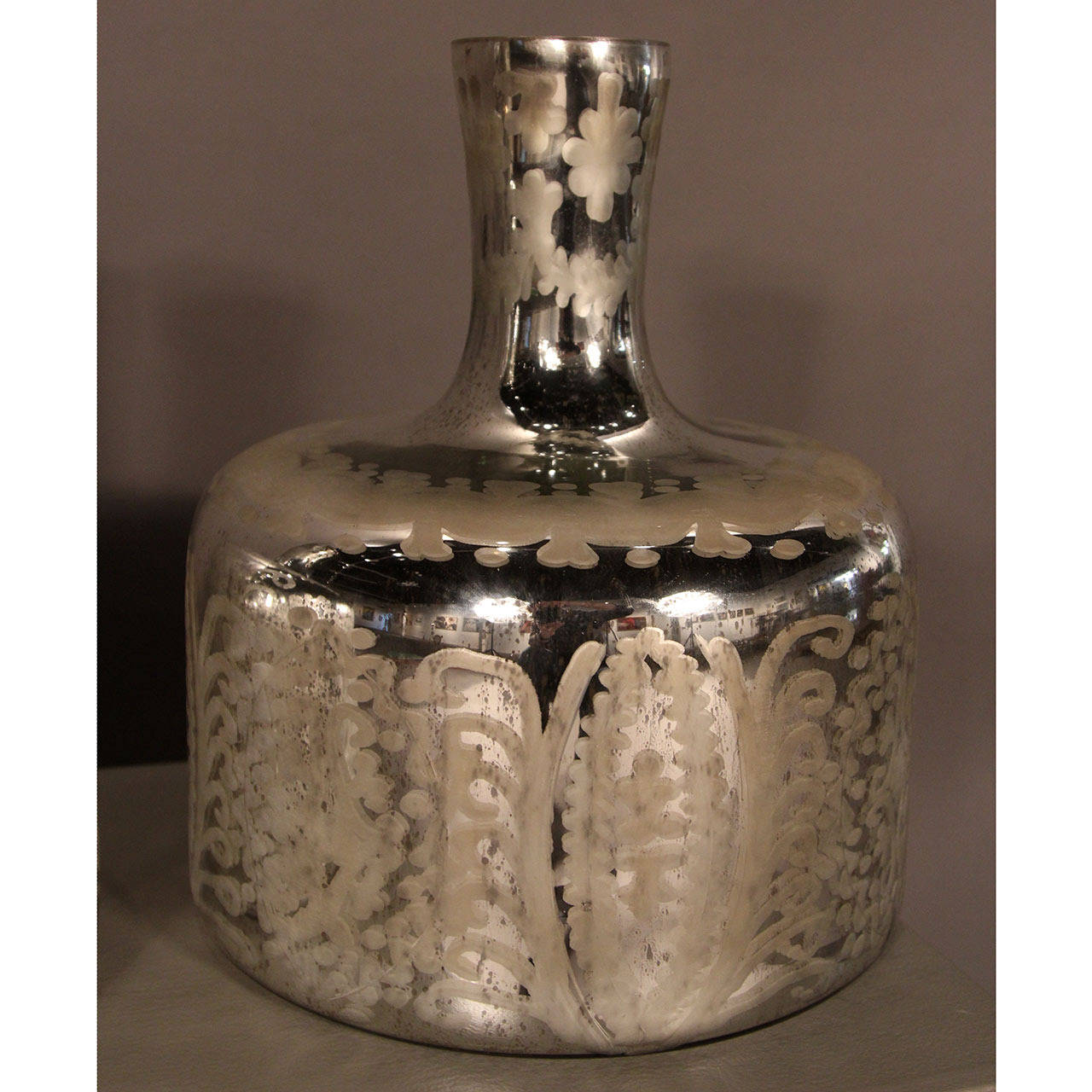 Unknown  Important Size Mercury Glass Vase For Sale