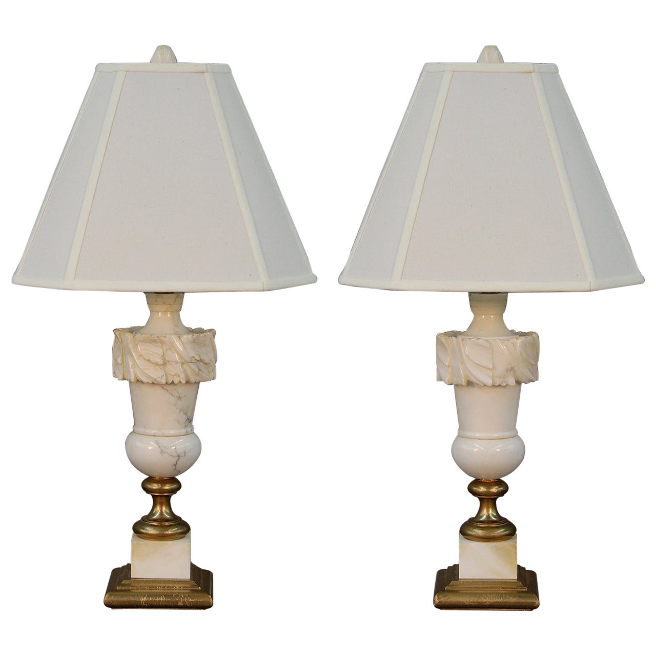 Pair of Italian Alabaster Lamps