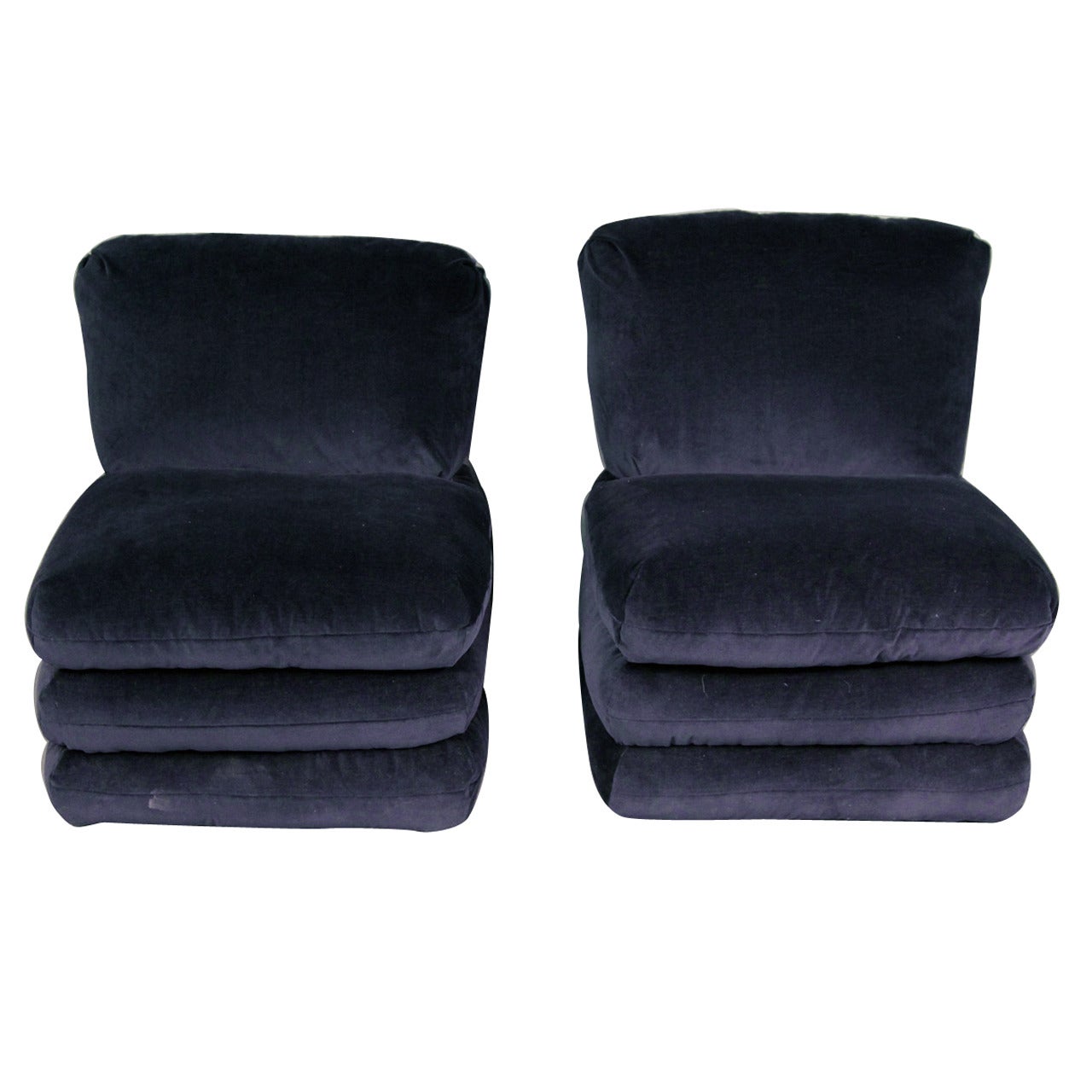 Vice Versa for Donghia Pair of Slipper Chairs For Sale