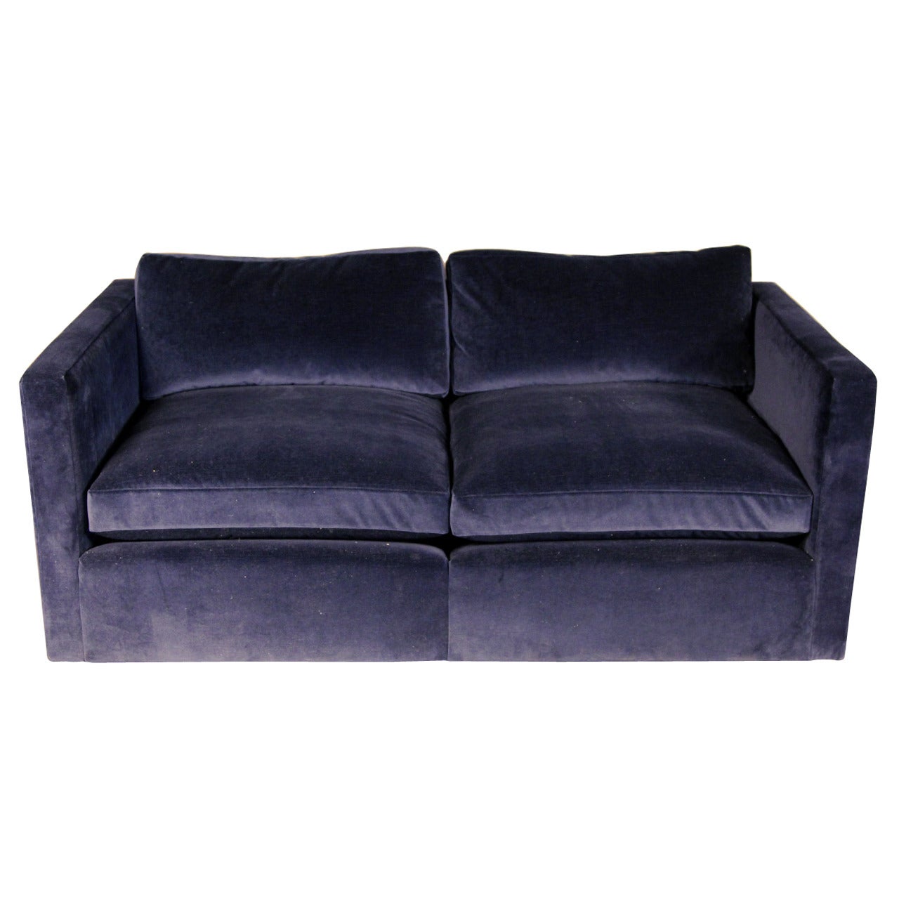 Knoll Velvet Upholstered Loveseat Sofa