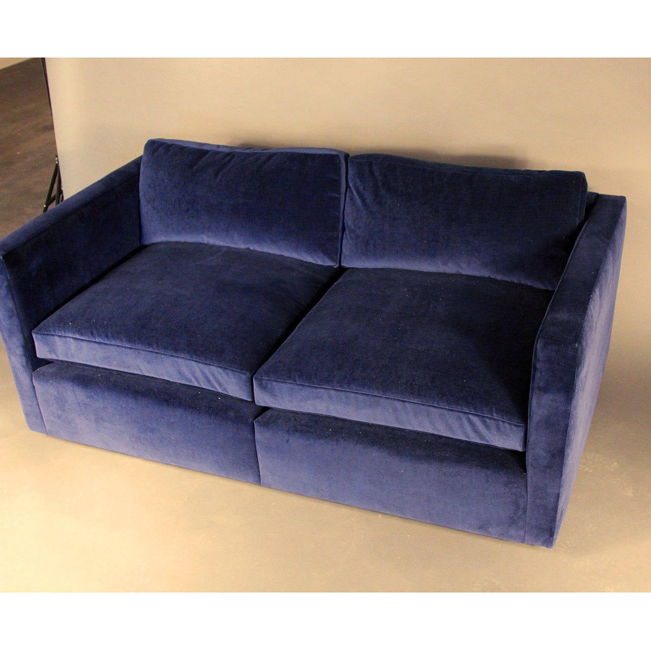 American Knoll Velvet Upholstered Loveseat Sofa