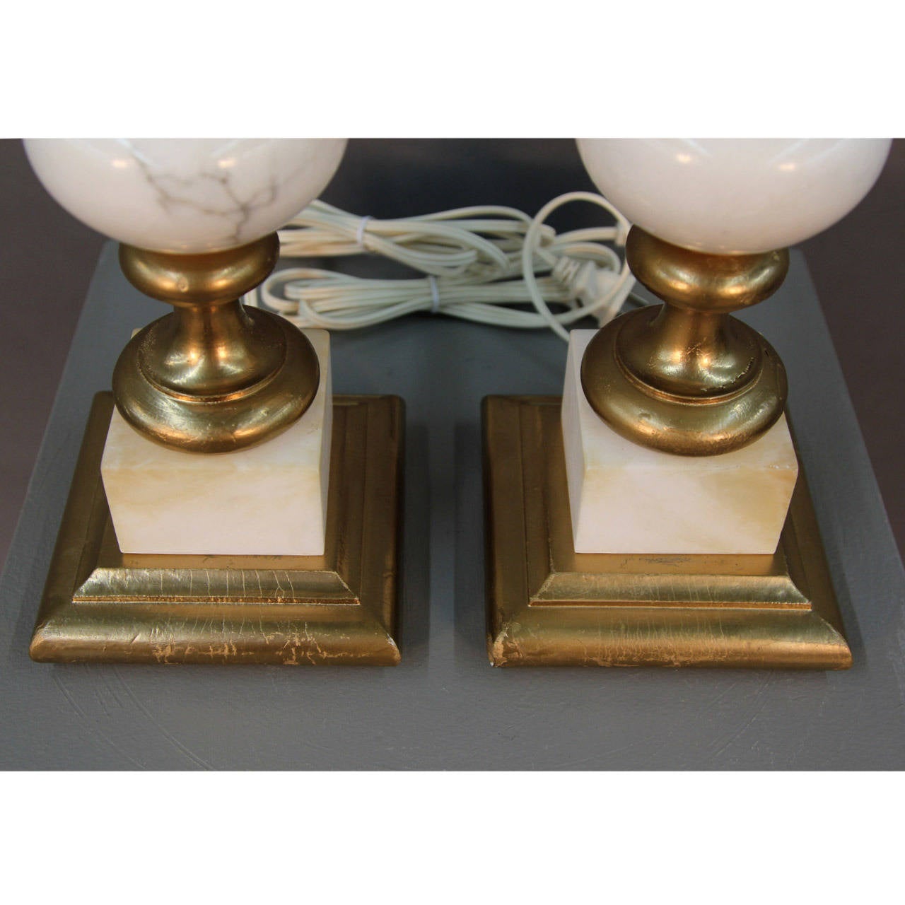 Pair of Italian Alabaster Lamps 1