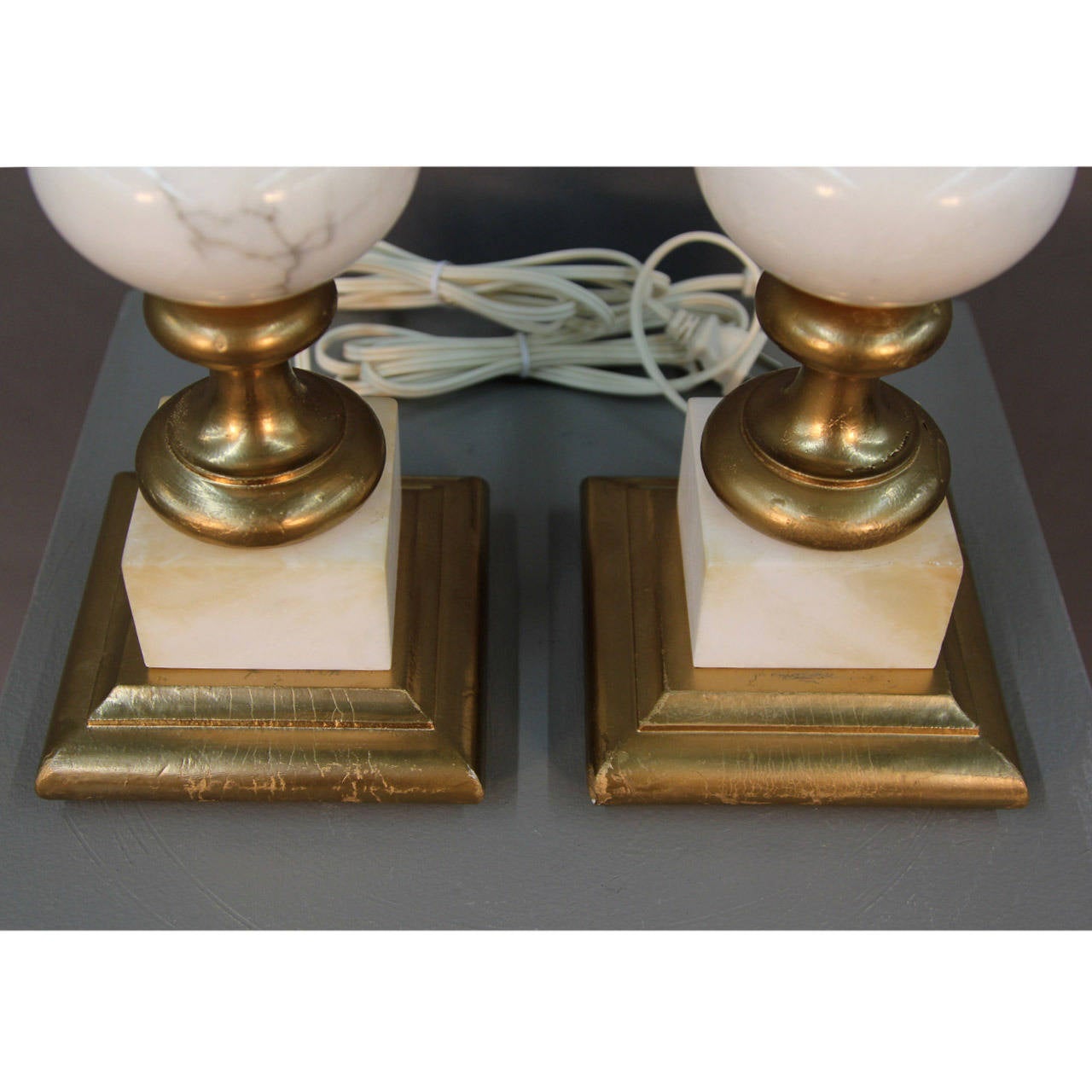 Pair of Italian Alabaster Lamps 1