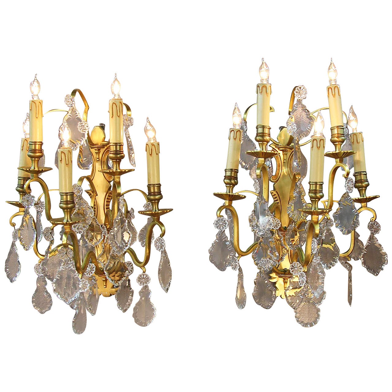 Pair of Gorgeous Louis XV French Sconces For Sale