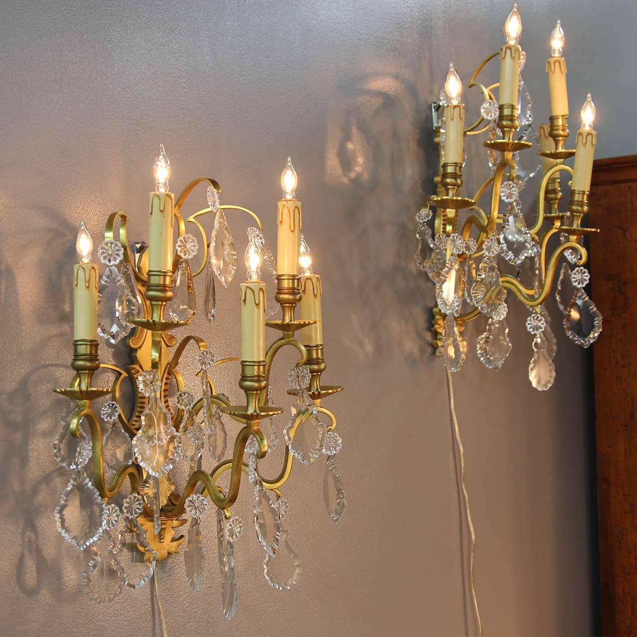 Pair of Gorgeous Louis XV French Sconces In Good Condition For Sale In Bridport, CT