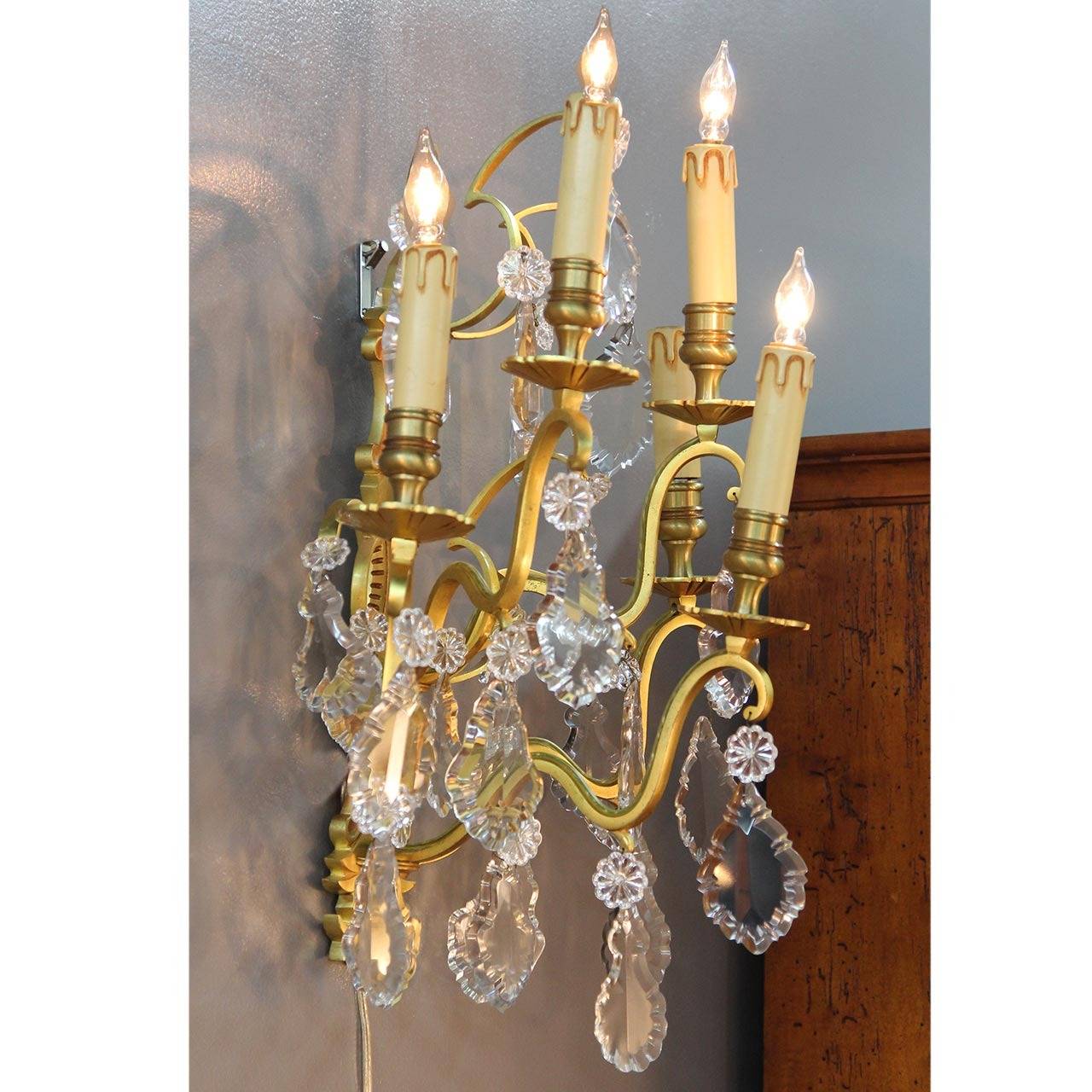 Pair of Gorgeous Louis XV French Sconces For Sale 1