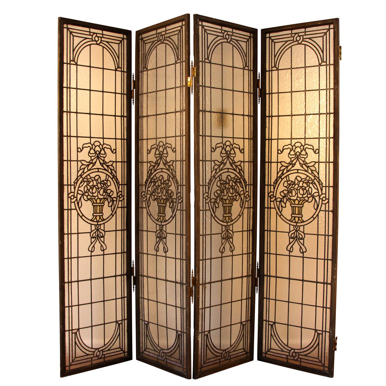 Free Standing Stained Glass Window Screen At 1stdibs Free Standing Stained Glass Window Screen For