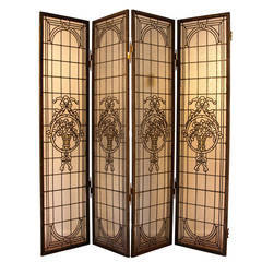 Free Standing Stained Glass Window Screen