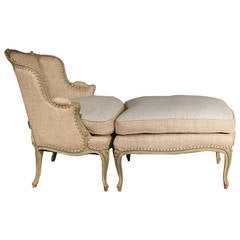 French Louis XV Style Duchesse Brisee Chaise