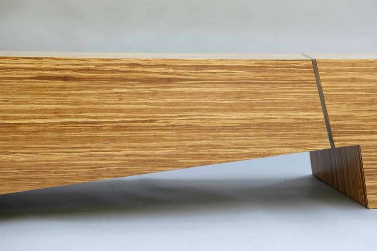 Zebra Wood Bench at 1stdibs