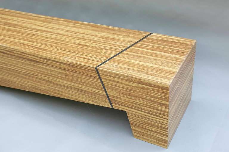 Zebra Wood Bench at 1stdibs