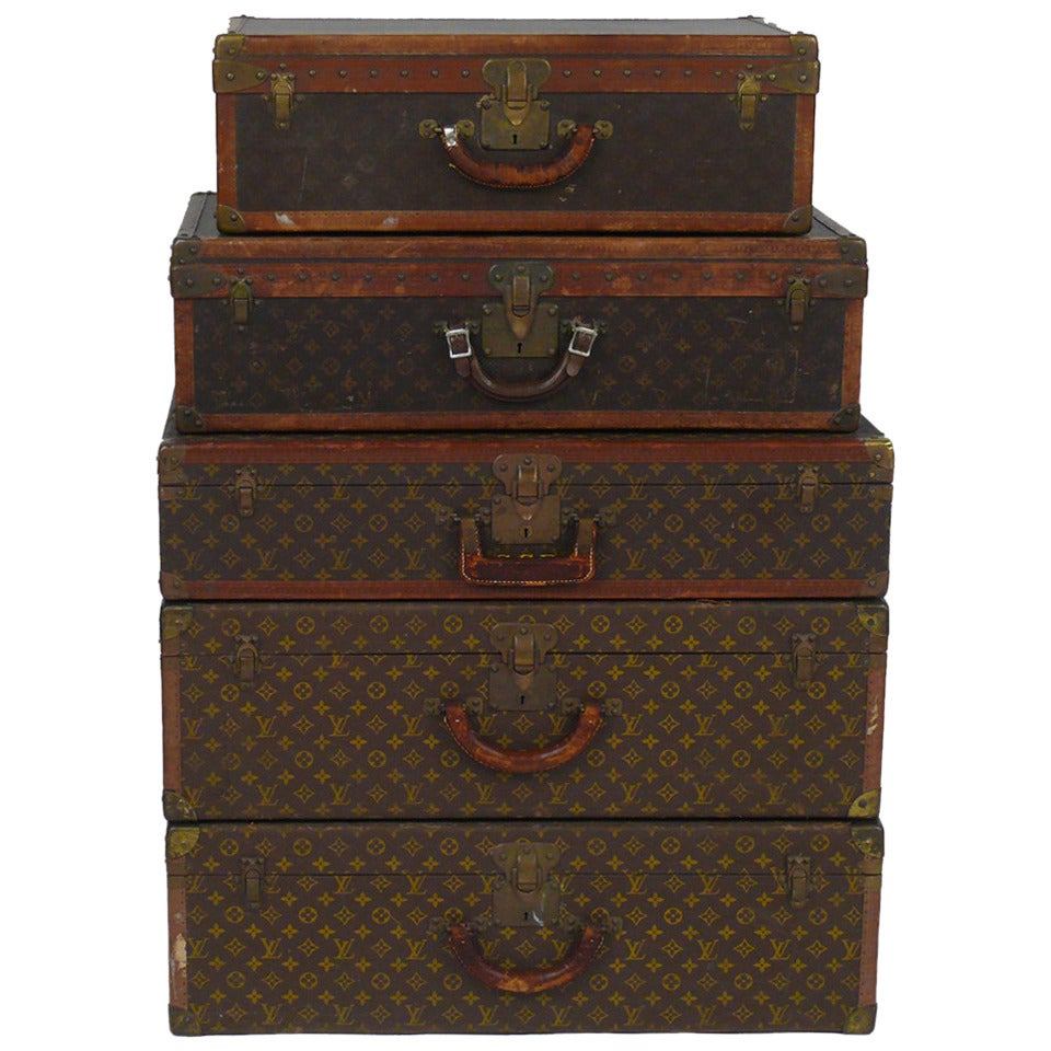 Stack of Louis Vuitton Trunks Set of 5