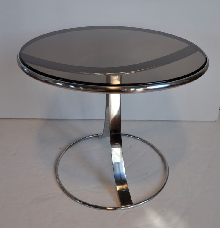 Glass Cafe Table by Gardner Leaver For Sale