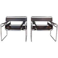 Pair of 1970s Wassily Style Chairs Marcel Breuer Design
