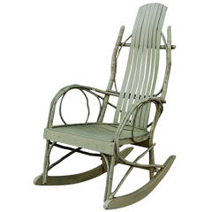 Vintage Original American Twig Adirondack Rocking Chair