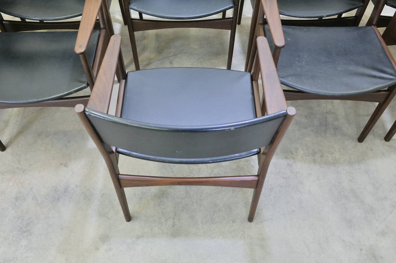 Set of Ten by Hans Olsen for Frem Rojle Dining Chairs in Walnut 2