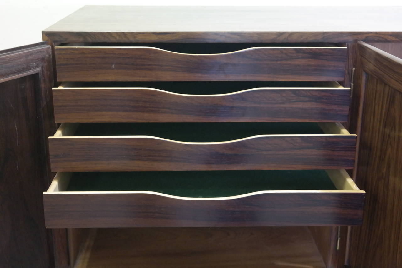 Danish Early 1960s Rosewood Four-Door Sideboard Credenza by Ole Wanscher 4