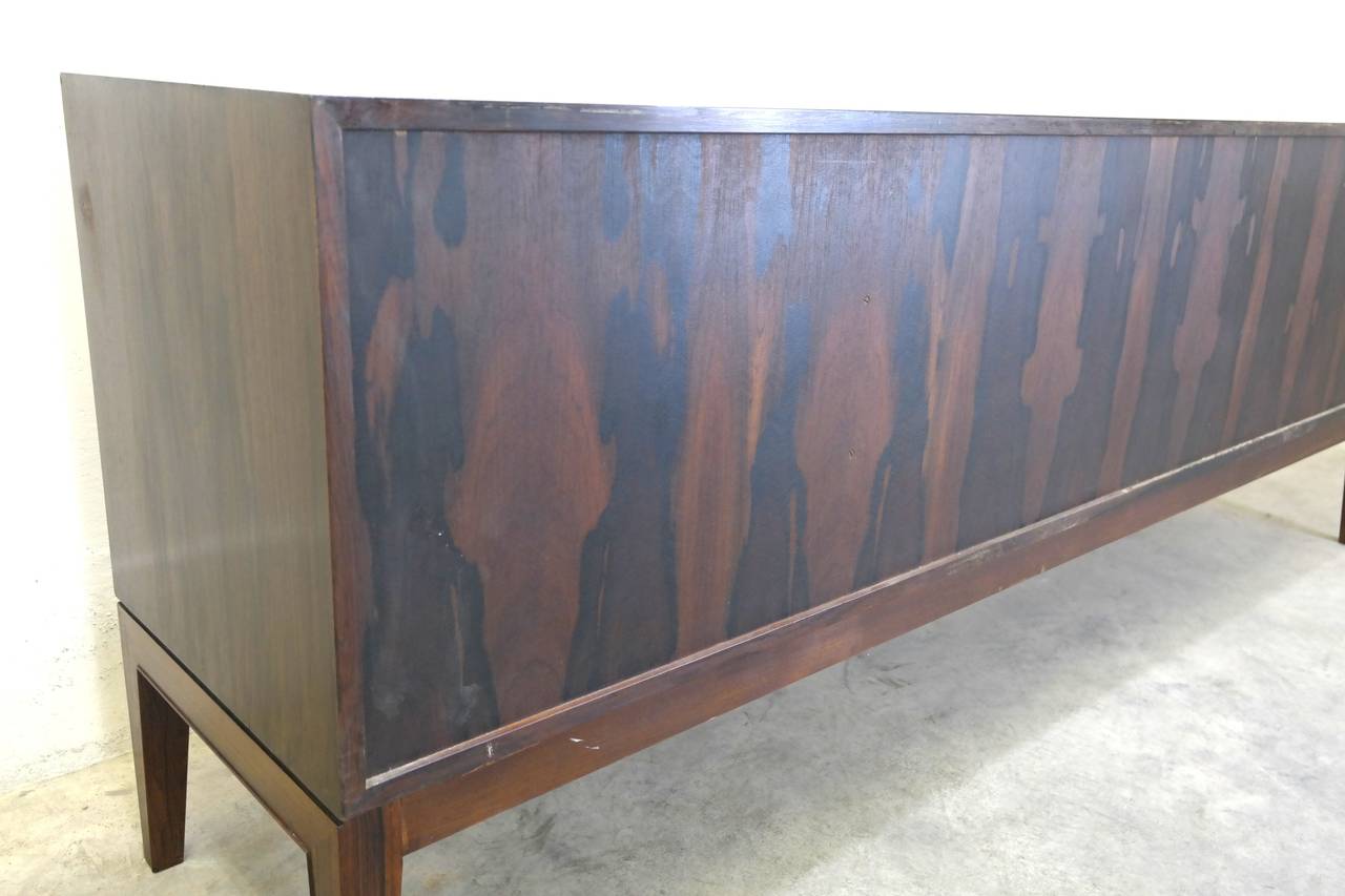 Mid-20th Century Danish Early 1960s Rosewood Four-Door Sideboard Credenza by Ole Wanscher