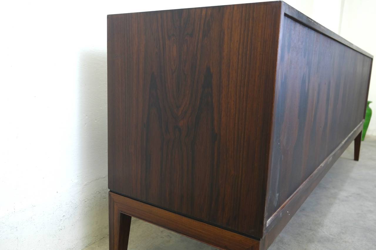 Danish Early 1960s Rosewood Four-Door Sideboard Credenza by Ole Wanscher 1