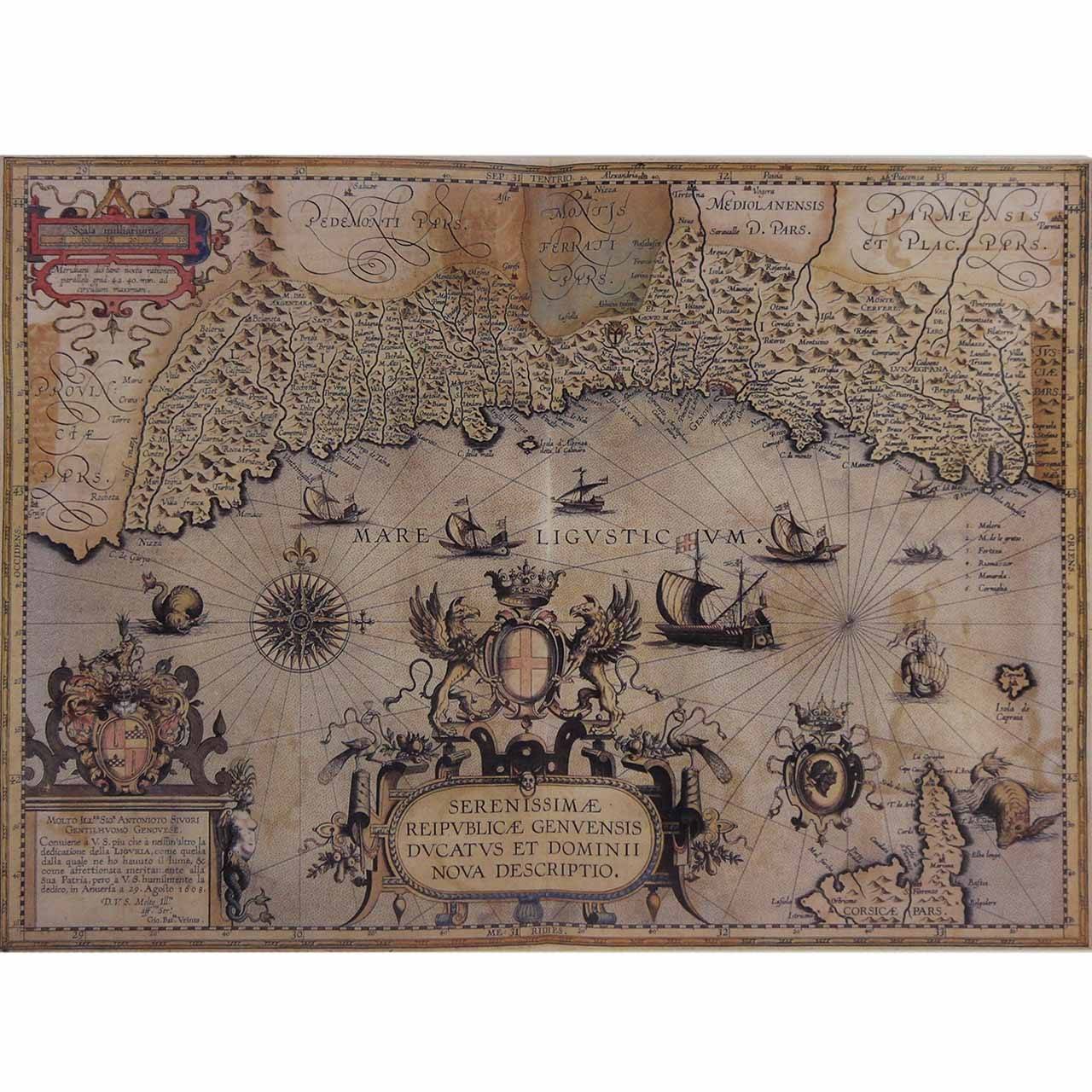 American Grouping of Six Prints Featuring Antique Maps by Abraham Ortelius